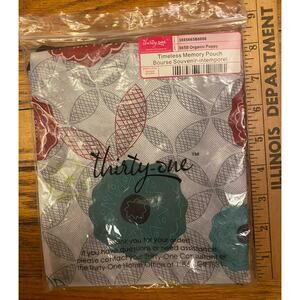 *NEW* Thirty One Timeless Memory Pouch Large Gift Bag - “Organic Poppy”